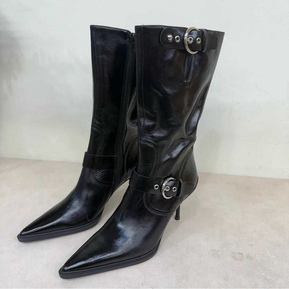 Jeffery Campbell Ride Along Black Women's Boots size 6.5 - Picture 2 of 7